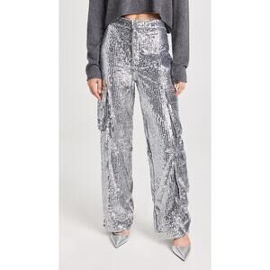Moon River Silver Sequin Pants